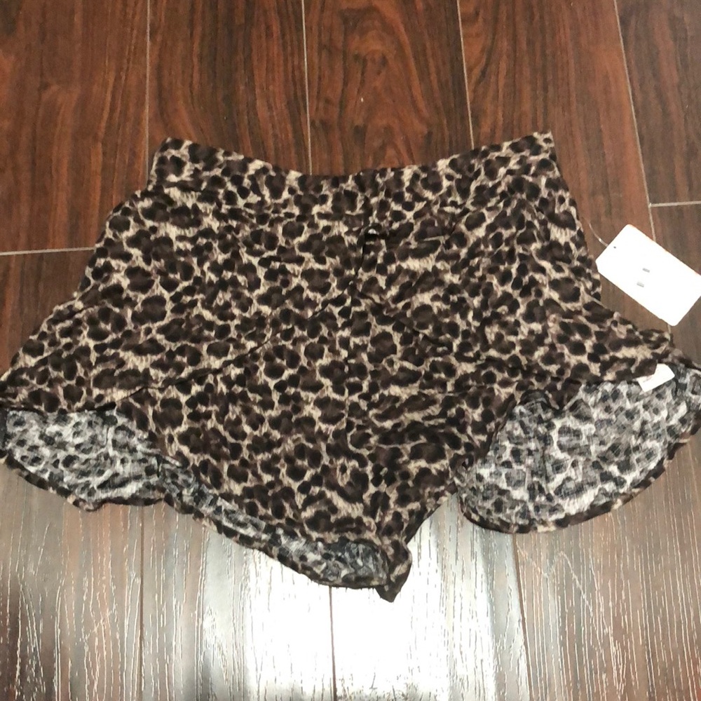 Free People Extreme Crossover Leopard Shorts